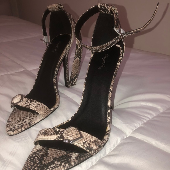 Snake Print Strap Heels - Picture 4 of 4